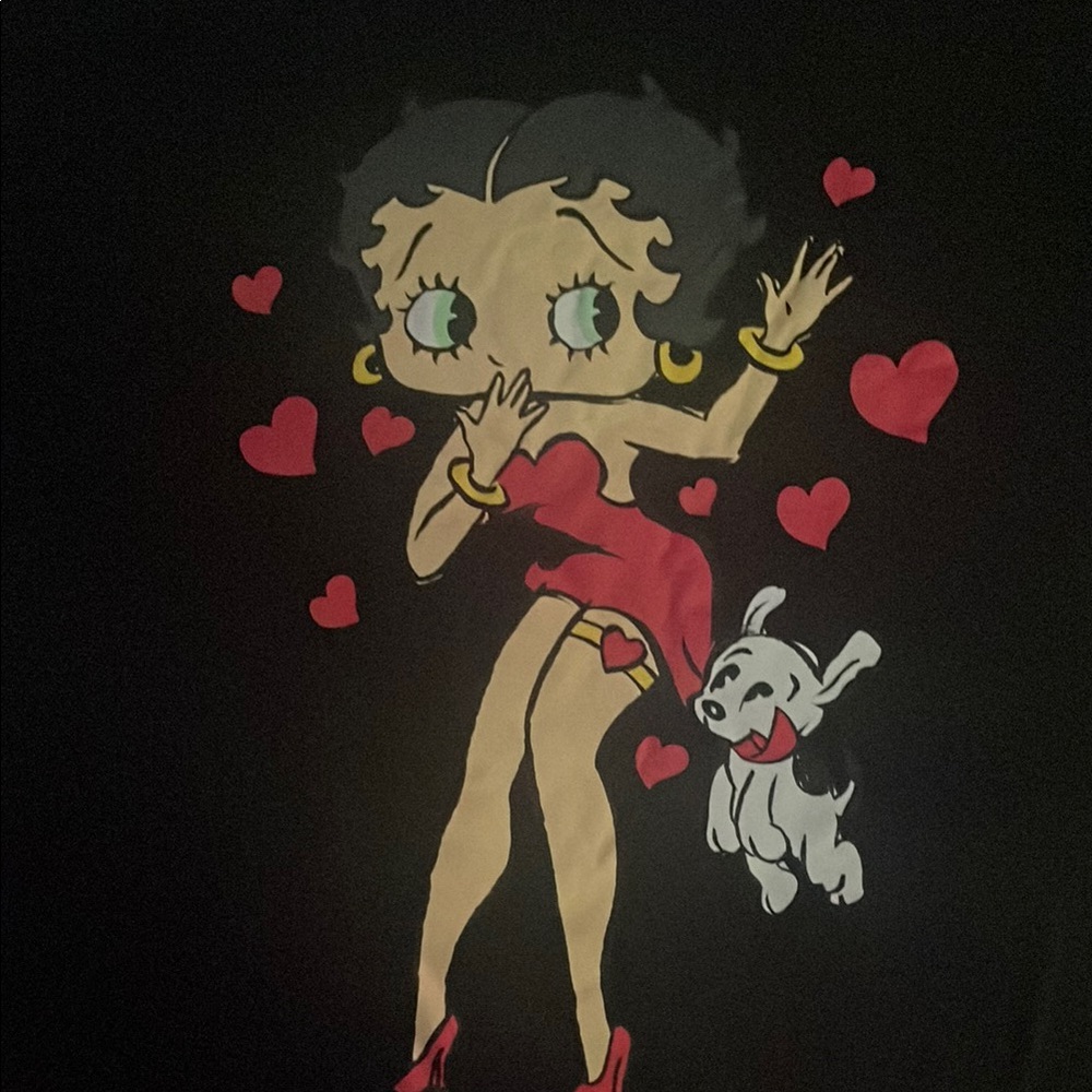 Betty Boop Black Tee with Red Accents